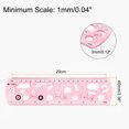 thumbnail image 2 of Règles de pliage en plastique avec double échelle, 20cm/8', rose clair, 3 comtes, 2 of 6