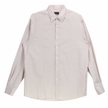 Ermenegildo Zegna Men's Off White / Light Brown Maroon Windowpane Check Dress Shirt - XL
