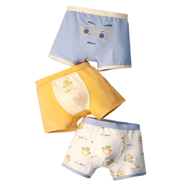 WEIYLL Boys Boxers Summer Cartoon Print Breathable Pants Children Cute Trunks 3Pcs Multipack Kids Underwear