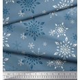 thumbnail image 3 of Soimoi Blue Modal Satin Fabric Snow Flakes Floral Fabric Prints By Yard 42 Inch Wide, 3 of 5