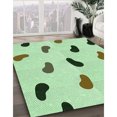 thumbnail image 3 of Ahgly Company Tapis Rond Lavable en Machine Intérieur Transitionnel Vert Menthe, 7 Pieds Rond, 3 of 7