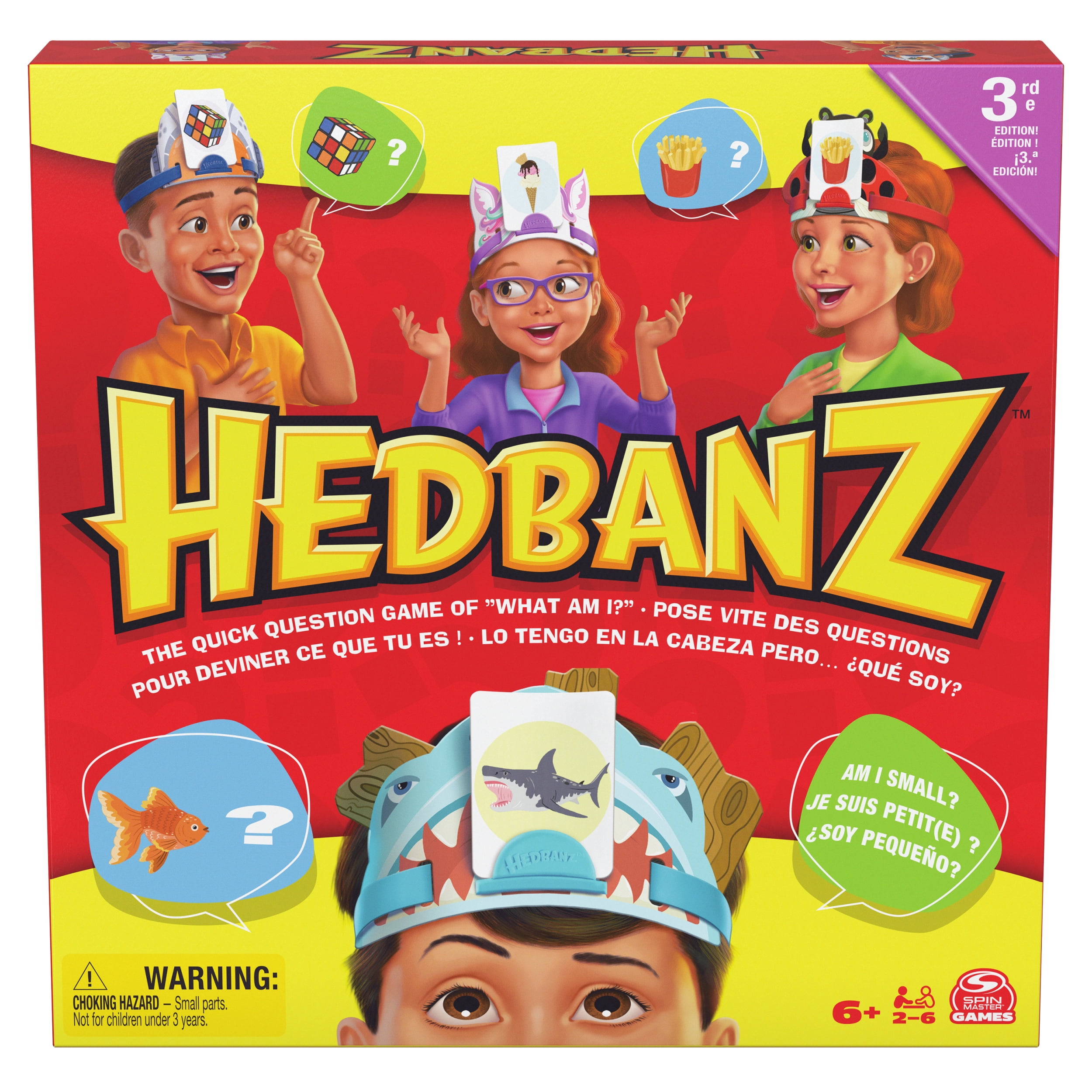 Spin Master Games, Hedbanz 3rd Edition with New Cards & Headbands, Picture Guessing Card Game, Quick Questions & Fast Fun, Easy to Play for Family & Kids, 2-6 Players, for Ages 6 & Up