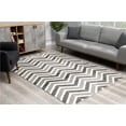 thumbnail image 3 of Rug Branch Kirei 8' x 11' (7'9" x 10'9") Grey/Beige Chevron Indoor Area Rug, Contemporary, Medium Pile, Stain-Resistant Carpet - Living Room, Bedroom, Dining Room, and Kitchen, 3 of 7