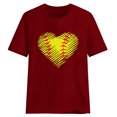 thumbnail image 4 of EQWLJWE Hauts d'Été pour Femmes Hauts pour Femmes Liquidation Mode Femmes Été Ample Imprimé T-Shirt à Col Rond Manches Courtes Blouse Décontractée, 4 of 4