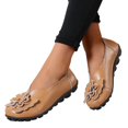 thumbnail image 2 of B91xZ Mocassins pour Femmes Bout Rond Talon Haut Bloc, Marron 7, 2 of 5