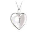thumbnail image 1 of Collier Médaillon Cœur Initial en Argent Sterling, 1 of 2