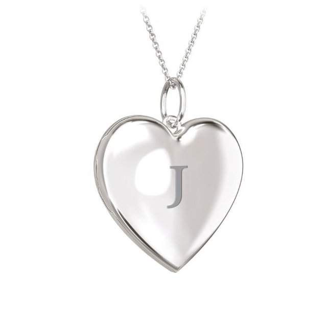 Collier Médaillon Cœur Initial en Argent Sterling