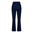 thumbnail image 4 of Lenpel Women's Flare Yoga Pants Drawstring Medium Rise Side Striped Bell Bottom Casual Pants Bootcut Workout Pants(Dark Blue,Large), 4 of 6