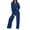 Blue, variant on Pisexur Sweatsuit Set for Women Fashion Casual Solid Color Lounge Set Two Piece Outfits for Women Long Sleeve Lapel 1/4 Zip Sweathirts Drawstring Pants Tracksuits Vacation Outfits