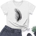 thumbnail image 4 of Plebaso T-Shirt Imprimé pour Femme Décontracté à Manches Courtes, T-Shirt Graphique à Col Rond, T-Shirts Amples d'Été 2025, 4 of 4