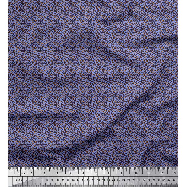 Soimoi Cotton Voile Fabric Leopard Skin Small Print Sewing Fabric Yard 56 Inch Wide