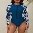 thumbnail image 3 of Women's One Piece Rashguard Swimsuit Zip Front Surfing Shirt Sun Protection, 3 of 3