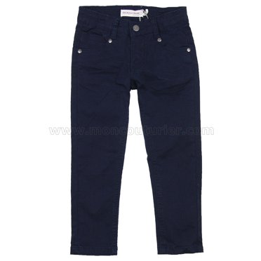 Deux par Deux Pantalon en Sergé Bleu Marine pour Garçons Tout-Terrain, Tailles 18M-6 - 3