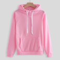 thumbnail image 4 of 2 Piece Sweatsuits for Womens Clearance Solid Color Pocket Drawstring Pullover Sweatpant Set Lounge Tracksuit Casual Plus Size Lightweight Loose Ladies Outfits Fall Winter 2023 Black L, 4 of 5