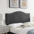 thumbnail image 2 of Brielle Channel Tufted Performance Velvet Full/Queen Headboard Charcoal, 2 of 2