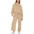 thumbnail image 1 of Timegard Ensembles 2 Pcs pour Femmes, Chandail à Col Roulé Surdimensionné à Manches Longues, Hauts à Enfiler, Pantalon à Jambe Grand à Cordon avec Poches, 1 of 6