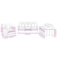 thumbnail image 4 of vidaXL 3 Piece Sofa Set with Cushions Dark Green Velvet, 4 of 5