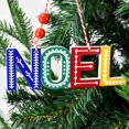 thumbnail image 4 of Holiday Time 1 Count Christmas Tinsel Town Noel Ornament, Red, 4 of 5