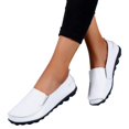 thumbnail image 3 of B91xZ Mocassins Décontractés pour Femmes, Mocassins Rétro Confortables, Chaussures Bateau Classiques, Blanc 9, 3 of 5