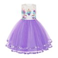 thumbnail image 1 of KAWELL Robe Fleurie Unicorn pour Filles Robe de Princesse Élégante Robe de Fête d'Anniversaire 2-8 Ans, 1 of 6
