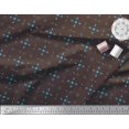 thumbnail image 2 of Soimoi Brown Japan Crepe Satin Fabric Lattice Geometric Decor Fabric Printed Yard 42 Inch Wide, 2 of 3