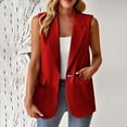thumbnail image 2 of CEHVOM Veste Décontractée Sans Manches de Mode pour Femmes, Couleur, Petite Tailleur d'Affaires, Veste de Tailleur pour Femmes, Liquidation, 2 of 7