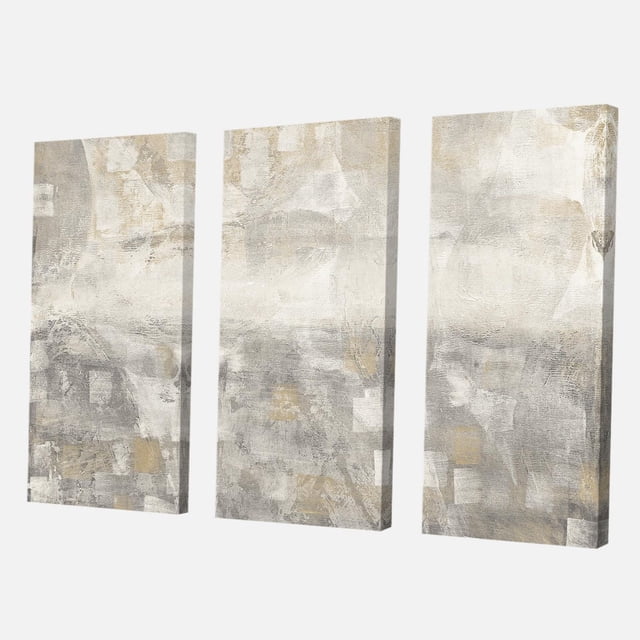 Designart Gray Abstract Watercolor Canvas Wall Art