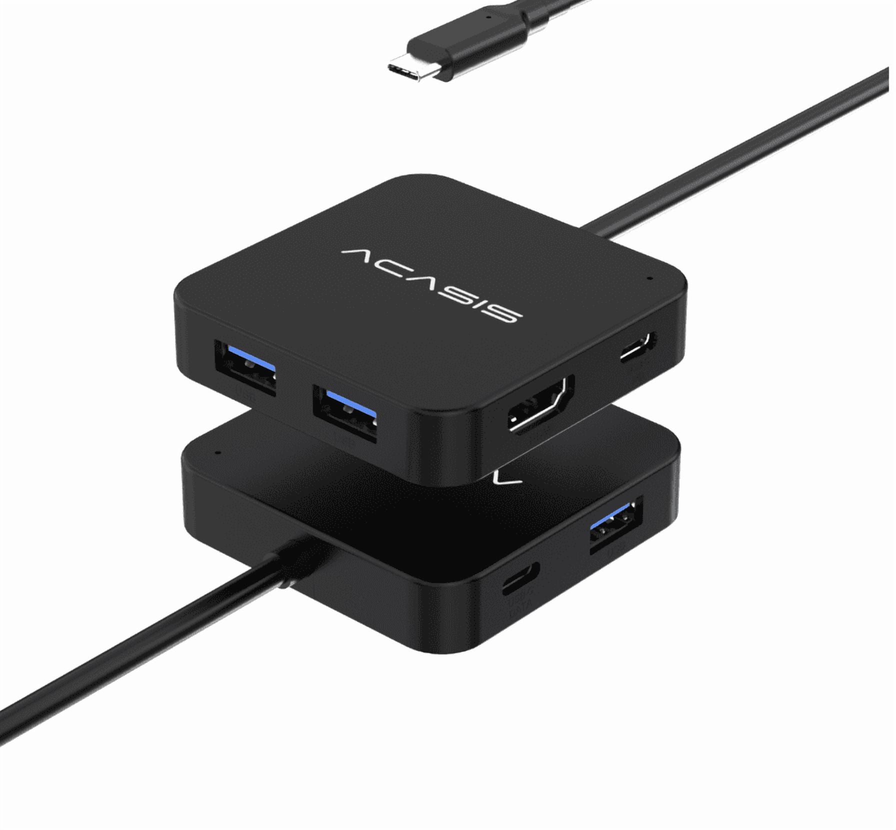 USB C Hub Long Cable 4FT 10Gbps, Multiport Adapter with 4K 60Hz HDMI, 100W Power Delivery, 3 USB A3.1+1 USB-C 3.1 Data Port, USB c to HDMI Adapter for MacBook, Dell, Lenovo, Surface, iPad PRO