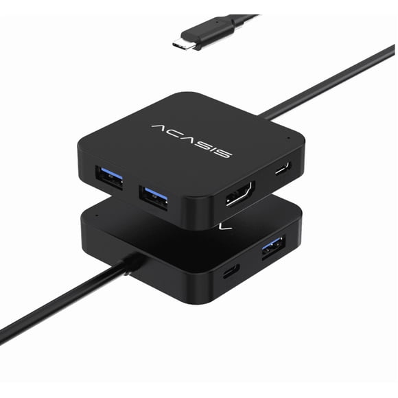USB C Hub Long Cable 4FT 10Gbps, Multiport Adapter with 4K 60Hz HDMI, 100W Power Delivery, 3 USB A3.1+1 USB-C 3.1 Data Port, USB c to HDMI Adapter for MacBook, Dell, Lenovo, Surface, iPad PRO