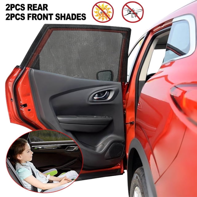 4 Pcs Car Window Shade 2 Pack for Front Window and 2 Pack for Back Window UV Rays Protection Sunshades for Baby Kids