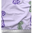 thumbnail image 1 of Soimoi Polyester Crepe Fabric Paisley Block Printed Fabric 1 Yard 42 Inch Wide, 1 of 3