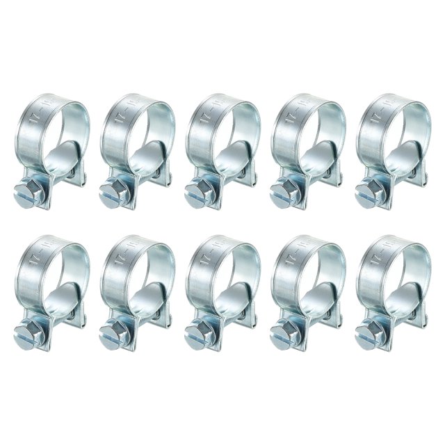 Unique Bargains 10Pack Mini Tuyau de Carburant Tuyau Pince, Réglable 17-19mm, Zingué