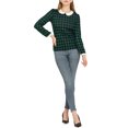 thumbnail image 2 of INSPIRE CHIC Chemise à Manches Longues Contrastées à Col Peter Pan pour Femme TG Vert, 2 of 7