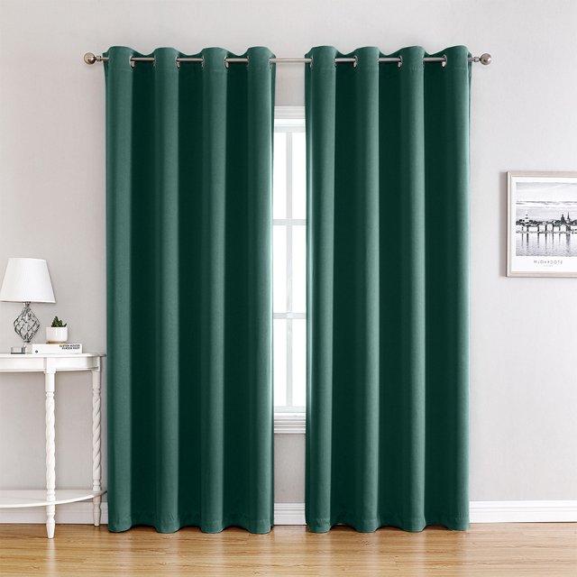 Xingzhi 2 Pcs Ambiance Colorée avec Rideaux Occultants en Diverses Couleurs Vert Foncé 132*160