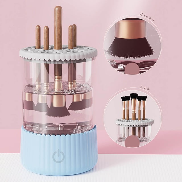 Aursykel Automatic Makeup Brush Cleaner Suitable for Various Sizes USB Powered Easily Removes Dirt Quick Drying Tool Suit for Travel Multiple Makeup Brushes