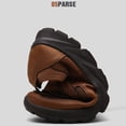 thumbnail image 3 of Mens Walking Shoes Simplicity Hand Sewn Thread Slip on Breathable Comfortable Soft Sole Driving Outdoor Leather Shoes Brown, 3 of 7