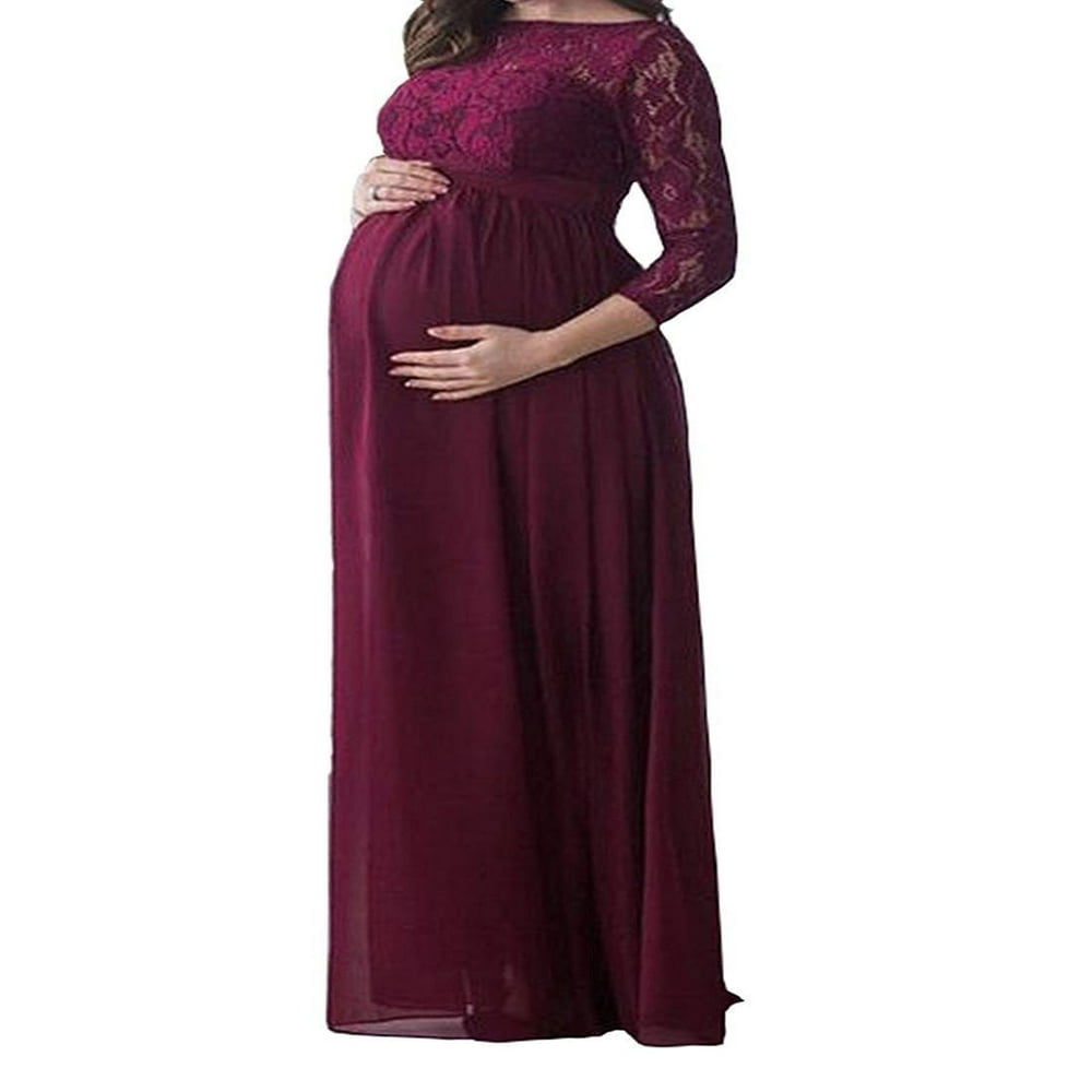 Robe de Maternité en Dentelle pour Femmes Enceintes, Robe Maxi, Accessoires de Photographie, Fête, Mariage
