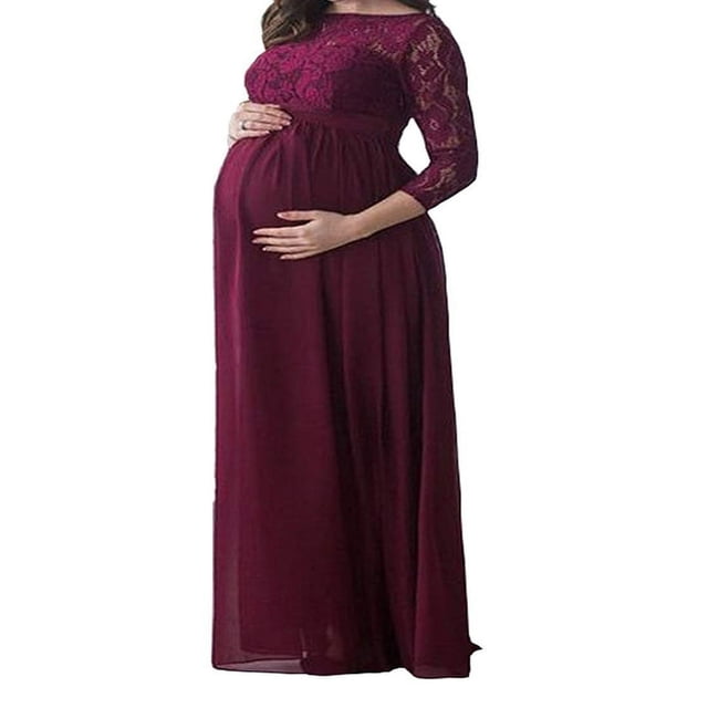 Robe de Maternité en Dentelle pour Femmes Enceintes, Robe Maxi, Accessoires de Photographie, Fête, Mariage