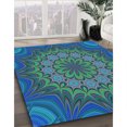 thumbnail image 3 of Ahgly Company Tapis de Zone Lavable en Machine Carré Bleu Transitionnel, 5 Pieds Carré, 3 of 7