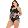 thumbnail image 4 of Women's Plus Size Tropical Flamingo Hater Swing Top Tankini Swimsuit, 4 of 7