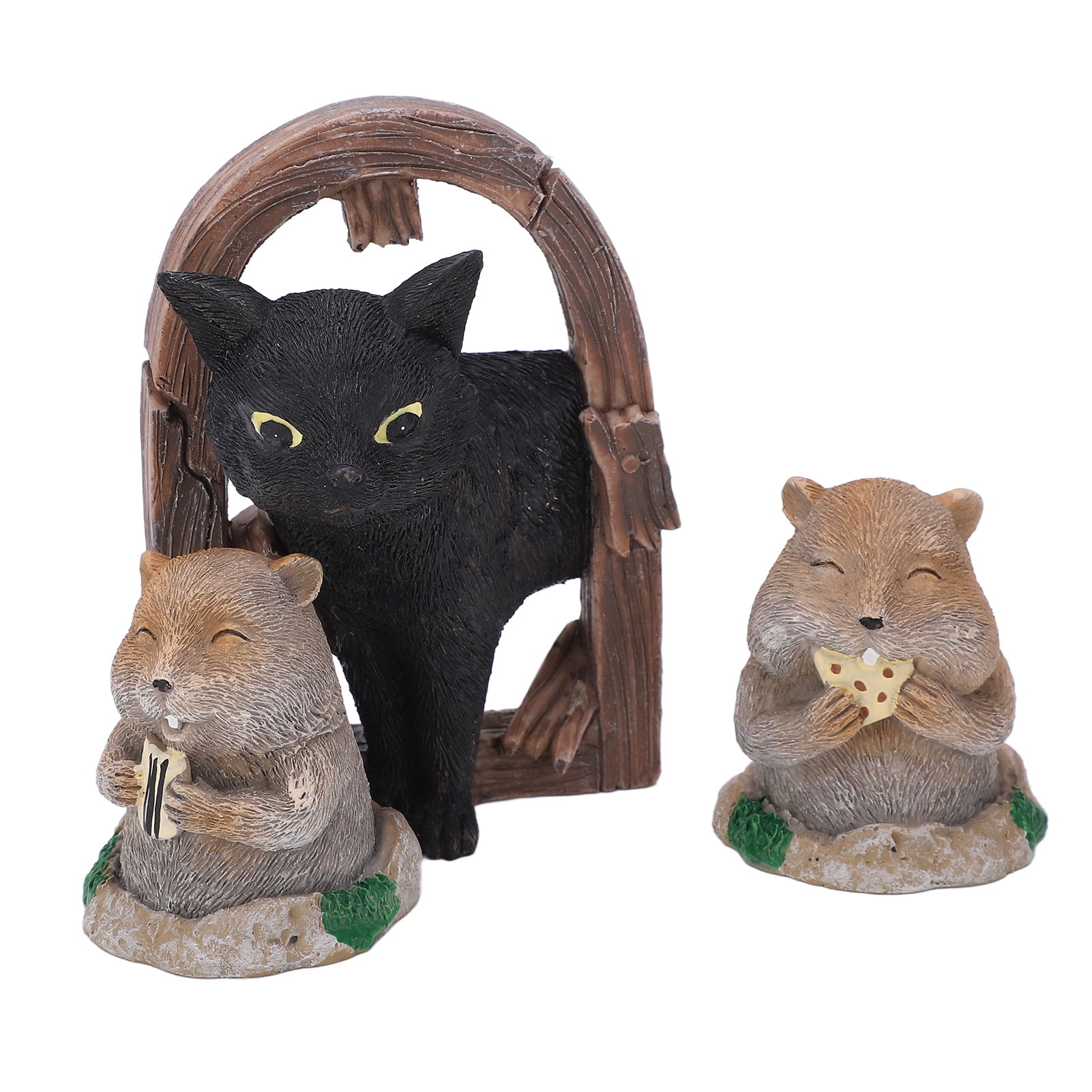 Ccdes Statues de Jardin, Ornements de Gopher, 3 Pcs Ornements de Gopher Résine Simulation Animal Chat Sculpture de Jardin Décoration Ornements