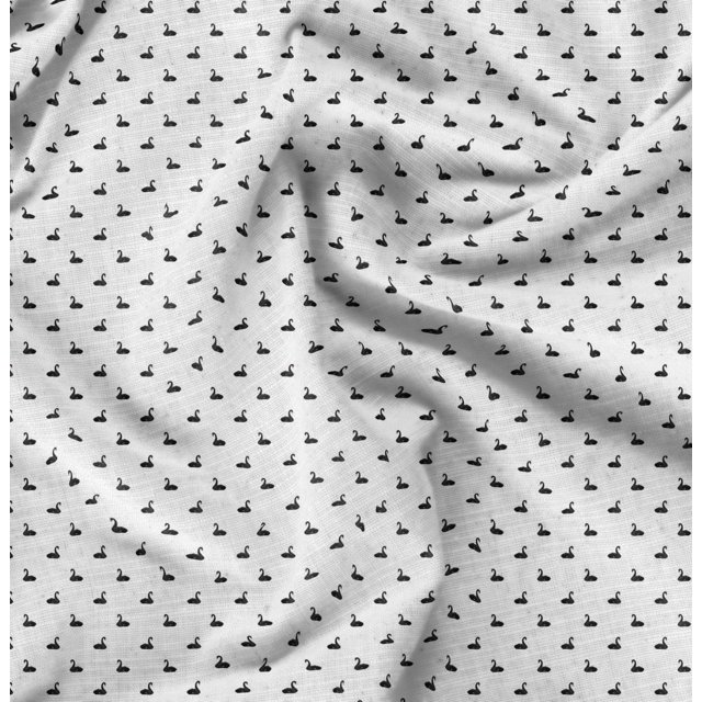 Soimoi Moss Georgette Fabric Swan Bird Decor Fabric Printed Yard 42 Inch Wide