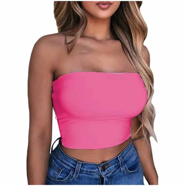 Tube Tops, Womens Solid Color Sports Summer Fashion Casual Tube Tops