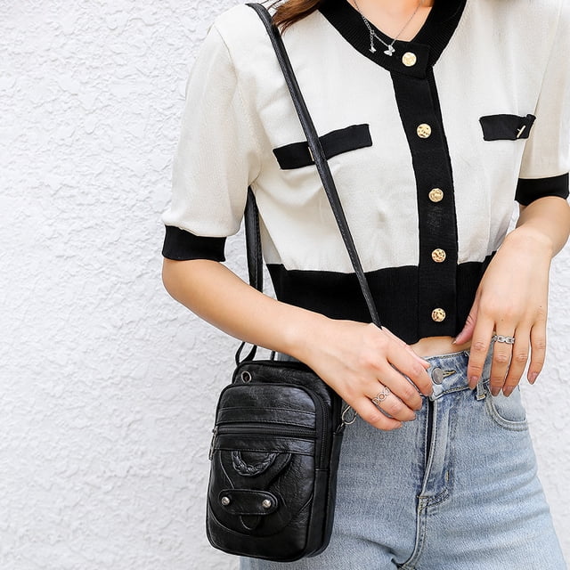 Meitianfacai Sac Bandoulière Rétro Mini Petit Sac à Compartiments Multiples Grand Écran Sac pour Téléphone Cellulaire Sac pour Téléphone Cellulaire pour Femmes Porte-Monnaie