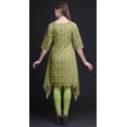 thumbnail image 4 of Bimba Kurti Asymétrique à Imprimé Feuilles Vertes et Floral pour Femmes, Robe d'Été Indienne Tunique Grande, 4 of 6