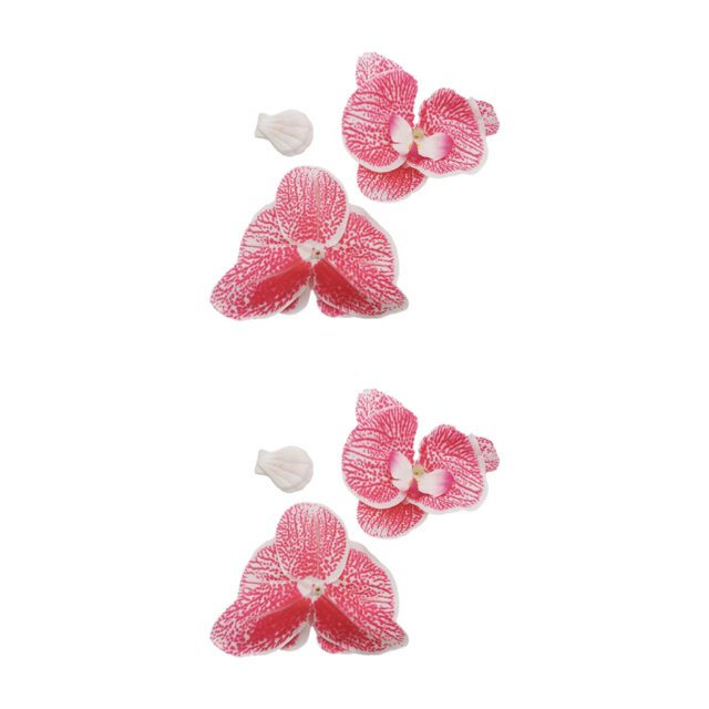 Decodeary 50piece Realistic Appearance Artificial Orchid Heads With And Long-lasting Deep pink stripe 2Set