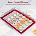 thumbnail image 2 of U-Taste Tapis de Cuisson en Silicone Résistant à la Chaleur pour Macarons, Feuille de Cuisson Réutilisable Antiadhésive avec Cercle de Mesure pour Four (Taille Demi-Feuilles, Lot de 2, Rouge), 2 of 8