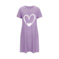 thumbnail image 5 of Amzcrzy Pyjamas pour Femmes Mode Imprimé Cœur Valentines Day Robe Décontractée Confortable à Manches Courtes Chemises de Nuit pour Femmes Valentines Day Cadeaux, 5 of 5
