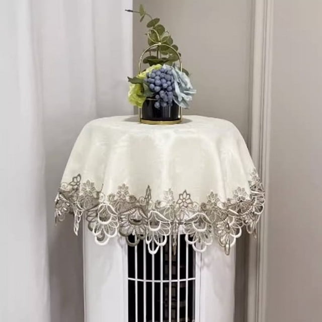 CHOK Lace Jacquard Tablecloth Macrame Round Doily Table Topper Decoration Cover for Home Dresser Scarf and Table Centerpiece