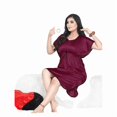 thumbnail image 1 of DWEEP SARA Robe Caftan en Satin Mehroon, Vêtement de Nuit Teinture sur Nœuds avec Taille à Cordon, 1 of 2